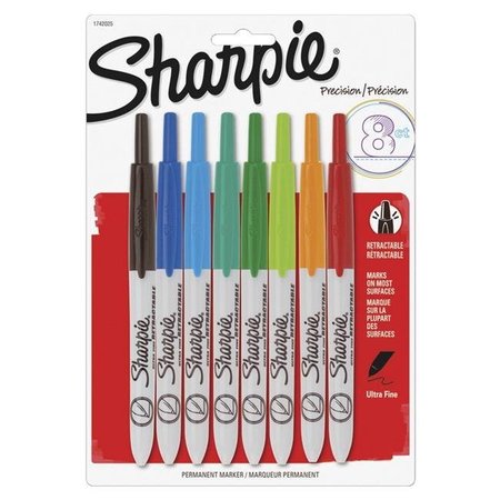 SHARPE MFG CO Sharpie 1296235 Non-Washable Retractable Permanent Marker Set; Set Of 8 1296235